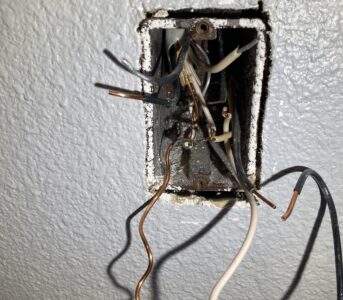 Wiring coming out of wall outlet