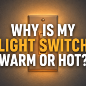 Warm light switch on a wall illustrating common causes of a hot light switch and warning signs homeowners should not ignore.