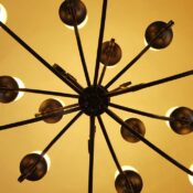 Modern chandelier lighting fixture installed in a Seattle home ceiling